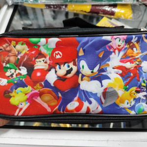 Cartuchera de Mario Bross y Sonic, juegos