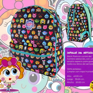 Bulto Chamoy Amiguis personajes, escolar, bolso, mochila