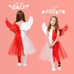 Disfraz de mitad angel mitad diablo para niña, cupido, halloween