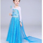 Vestido de princesa Frozen, Elsa, vestido con capa largo
