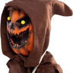 Disfraz con máscara de Halloween para niños con cabeza de espantapájaros, calabaza