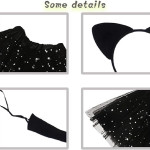 Set de Gato con enagua tutú para niños, cola, orejas, disfraz, animales, granja, halloween