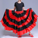 Falda española, color rojo y negro, para el vientre gitano, para baile de ballet de México Flamenco Culturas
