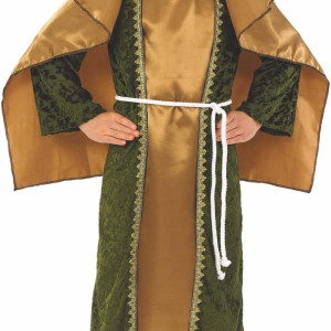 Traje Navidad Reyes magos disfraz de pastor de Jesús para niños, 6 piezas, tocado de pastor, bastón, barba, corona para niño, Halloween, cosplay