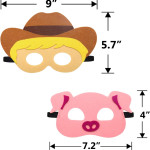Máscaras de fiesta de animales de granja, zoológico, temática de granja disfraces