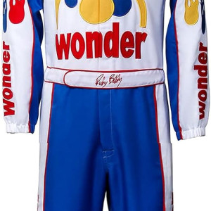 Ricky Bobby Racing Costume Jumpsuit Hat Cap Outfit Suit Adult Men Talladega Nights Halloween Cosplay Wonder Uniform
