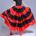 Falda española, color rojo y negro, para el vientre gitano, para baile de ballet de México Flamenco Culturas