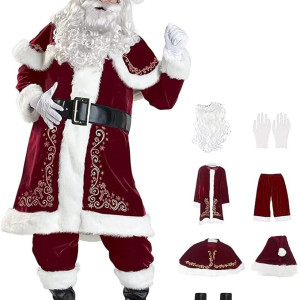Traje Santa Claus completo (10 piezas), navidad