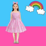 Disfraz rosa para niñas, Disfraz Barbie con accesorios, pelicula Barbie