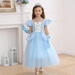 Vestido de Princesa Cenicienta para Niña Disfraz de Tul con Accesorios para Fiesta de Cumpleaños de Carnaval de Halloween