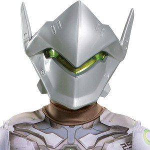 Disfraz de Genji para niños, disfraz oficial de Overwatch con capucha y máscara