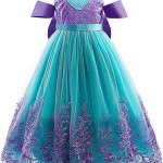 Vestido de Sirenita Princesa Lentejuelas, Ariela, vestido cumpleaños