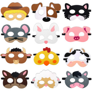 Máscaras de fiesta de animales de granja, zoológico, temática de granja disfraces
