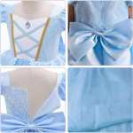 Vestido de Princesa Cenicienta para Niña Disfraz de Tul con Accesorios para Fiesta de Cumpleaños de Carnaval de Halloween