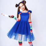 Disfraz Chuky, muñeca de terror para niños, disfraz de Halloween de película de miedo, pesadilla, muñeca asesina, cosplay con accesorios