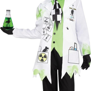 Disfraz Bata, cientiico, doctor loco