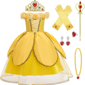 Traje de Bella Vestido La Bella Y La Bestia Disfraz Niña