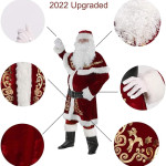 Traje Santa Claus completo (10 piezas), navidad
