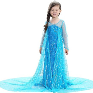 Vestido De Elsa Frozen Disfraz Para niña Traje Cosplay De Princesa