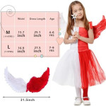 Disfraz de mitad angel mitad diablo para niña, cupido, halloween
