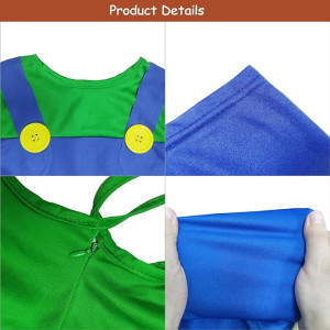 Disfraz Luigi de Mario Bross  Adulto y niños, halloween