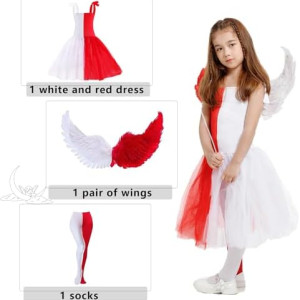 Disfraz de mitad angel mitad diablo para niña, cupido, halloween