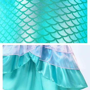 Disfraz de sirena para niñas, vestido de sirena para Halloween, cumpleaños, princesa, sirenita