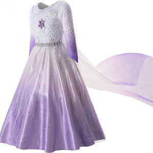 Vestido de princesa morado para niña, disney, cuentos, halloween, fantasia