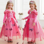 Disfraz de princesa para niñas, de manga larga, disfraz de fiesta de Halloween Princesa Aurora