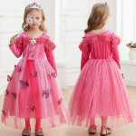 Disfraz de princesa para niñas, de manga larga, disfraz de fiesta de Halloween Princesa Aurora