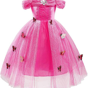 Disfraz de princesa para niñas, de manga larga, disfraz de fiesta de Halloween Princesa Aurora