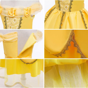 Traje de Bella Vestido La Bella Y La Bestia Disfraz Niña