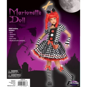 Disfraz de muñeca Marioneta para niña, cuento, fantasia, halloween
