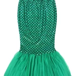 Disfraz vestido de princesa sirena para niñas pequeñas, halloween, cumpleaños