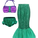 Disfraz vestido de princesa sirena para niñas pequeñas, halloween, cumpleaños