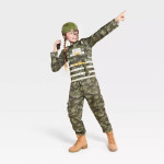 Traje militar niño, soldado, disfraz, enterizo, halloween, camuflaje