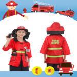 Disfraz de bombero con herramientas para niños, disfraz de bombero de simulación