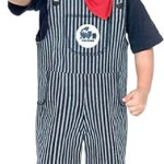 Traje de conductor de trenes para niños, profesiones, halloween, disfraz