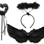 Alas de Ángel, alas negras, LED, halloween, disfraz