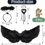 Alas de Ángel, alas negras, LED, halloween, disfraz