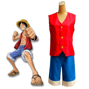 Cosplay de Luffy pre timeskip, One piece, anime, halloween