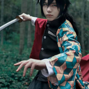 Disfraz de Giyuu Tomioka Haori Demon Slayer, capa Tomioka
