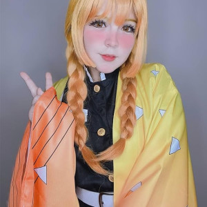 Disfraz de cosplay de anime Zenitsu y Giyuu, traje estilo kimono
