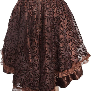 Falda de satén de Encaje asimétrico Steampunk, lolita, gótica, Pirata, Halloween
