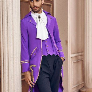 Chaqueta estilo steampunk vintage para hombre, vampiro, disfraz gótico victoriano de Halloween