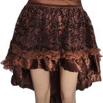 Falda de satén de Encaje asimétrico Steampunk, lolita, gótica, Pirata, Halloween