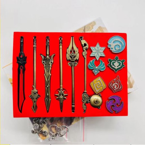 Set de dijes y armas de Genshin Impact