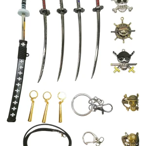 Set de dijes y Katanas de One Piece, Zoro, Luffy
