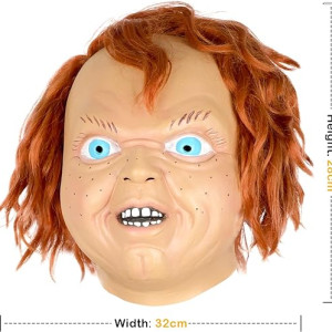 Máscara de Chucky, máscara de malvado de Chucky, máscara de payaso aterrador de Halloween, máscara de muñeca Chucky fantasma aterrador para disfraz de Chucky Cosplay