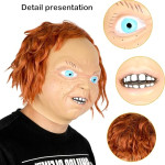 Máscara de Chucky, máscara de malvado de Chucky, máscara de payaso aterrador de Halloween, máscara de muñeca Chucky fantasma aterrador para disfraz de Chucky Cosplay